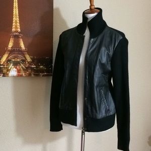 Lambskin Leather Wool knit Jacket Laura Clement 🤗